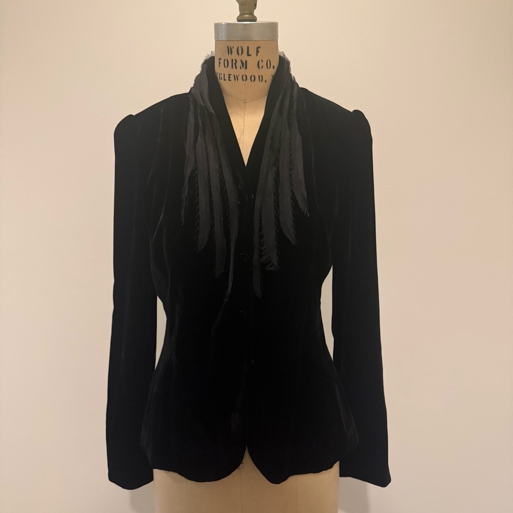 Elie Tahari Black Velvet Women's Blazer
